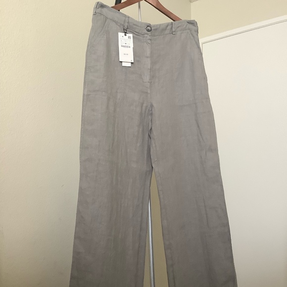 Zara Linen Pants (New with Tags) Size 12 - Picture 2 of 4